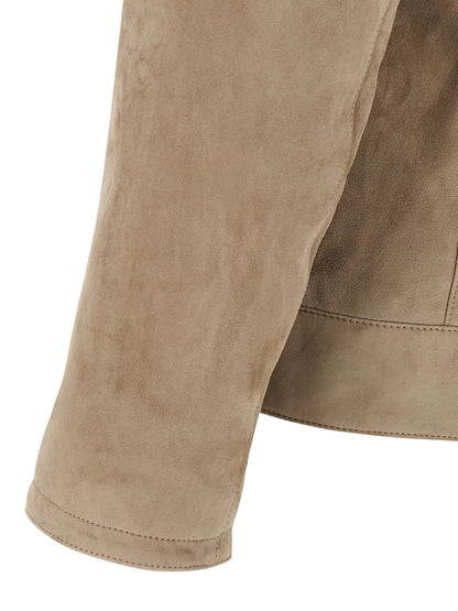 Suede blouson Down jacket, Parka, Casual jackets