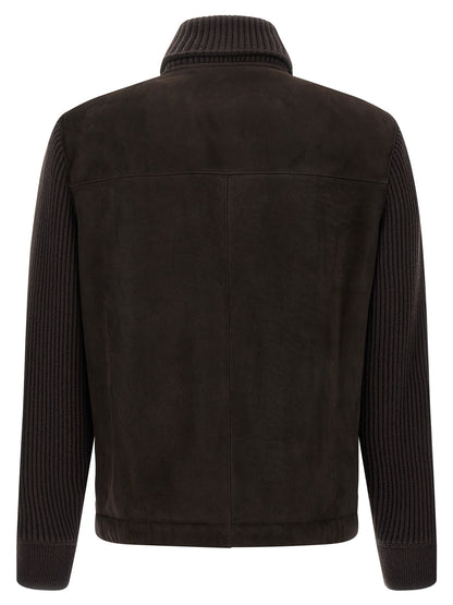 Suede bomber jacket Down jacket, Parka, Casual jackets