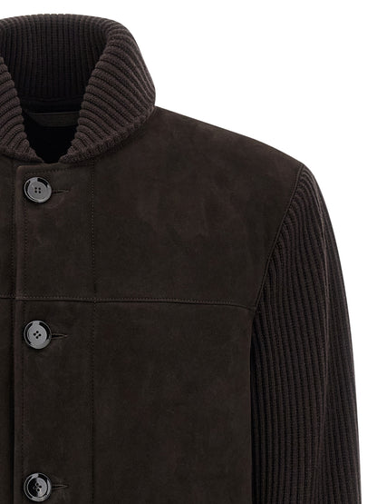 Suede bomber jacket Down jacket, Parka, Casual jackets
