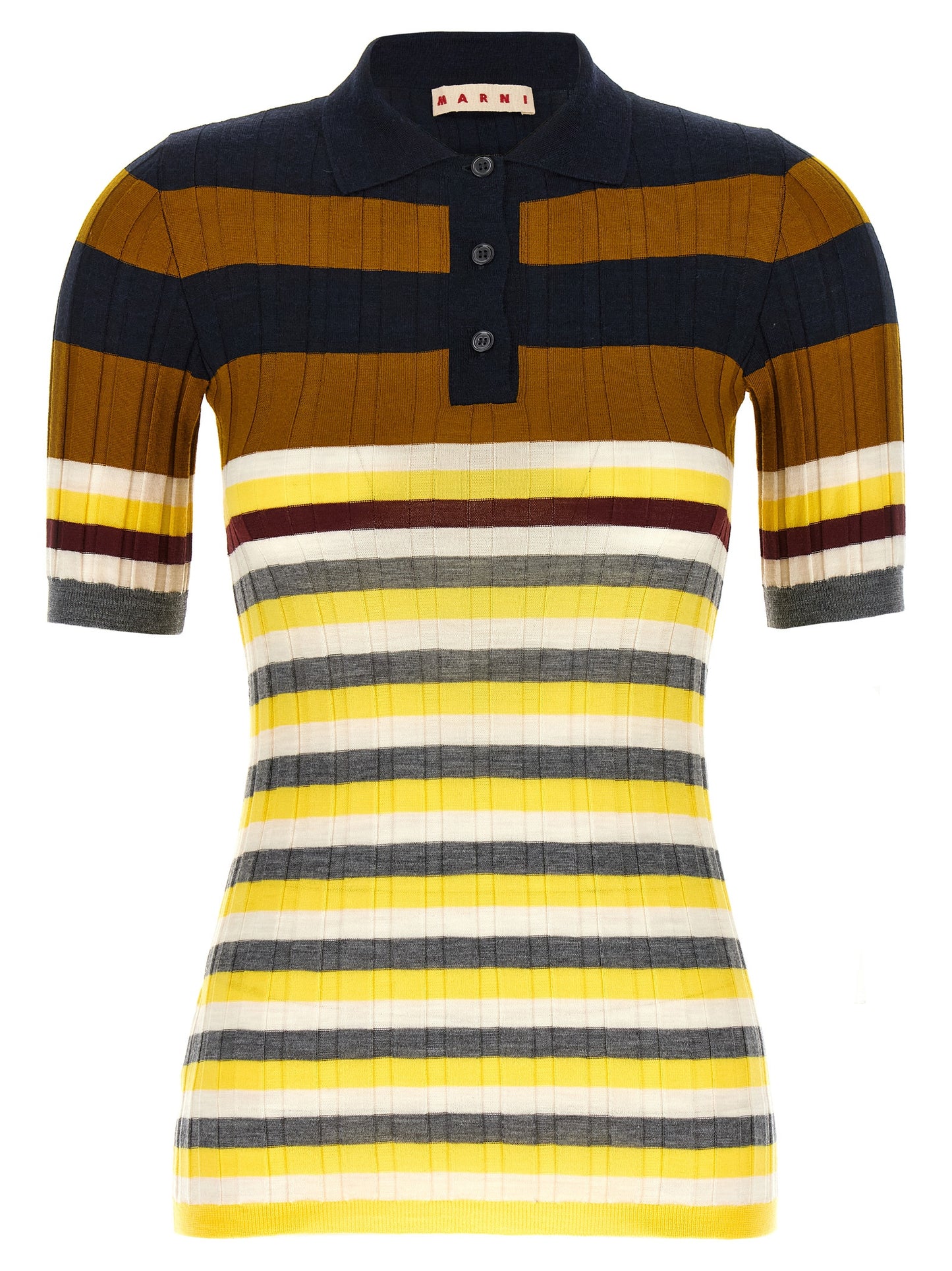 Ribbed wool polo shirt Polo