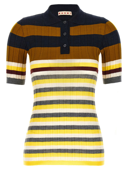 Ribbed wool polo shirt Polo