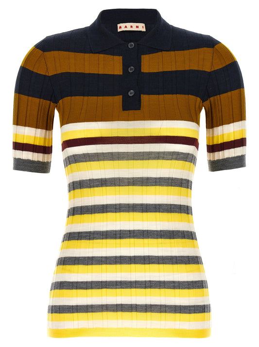 Ribbed wool polo shirt Polo