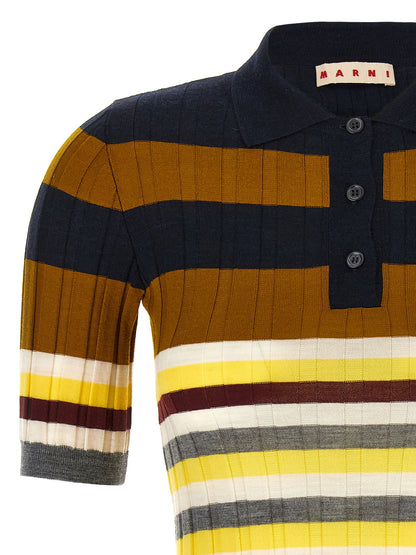Ribbed wool polo shirt Polo