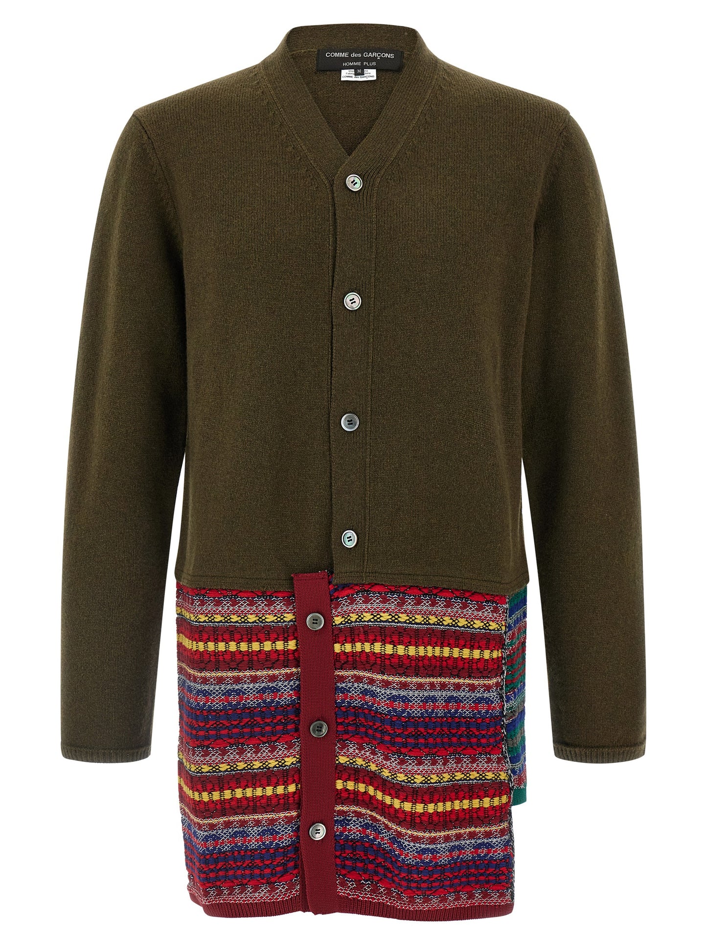 Jacquard insert cardigan Sweater, cardigans