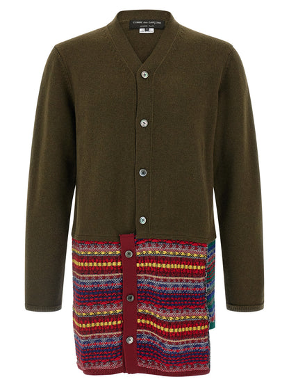 Jacquard insert cardigan Sweater, cardigans