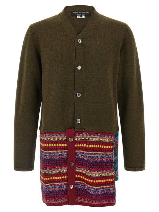 Jacquard insert cardigan Sweater, cardigans