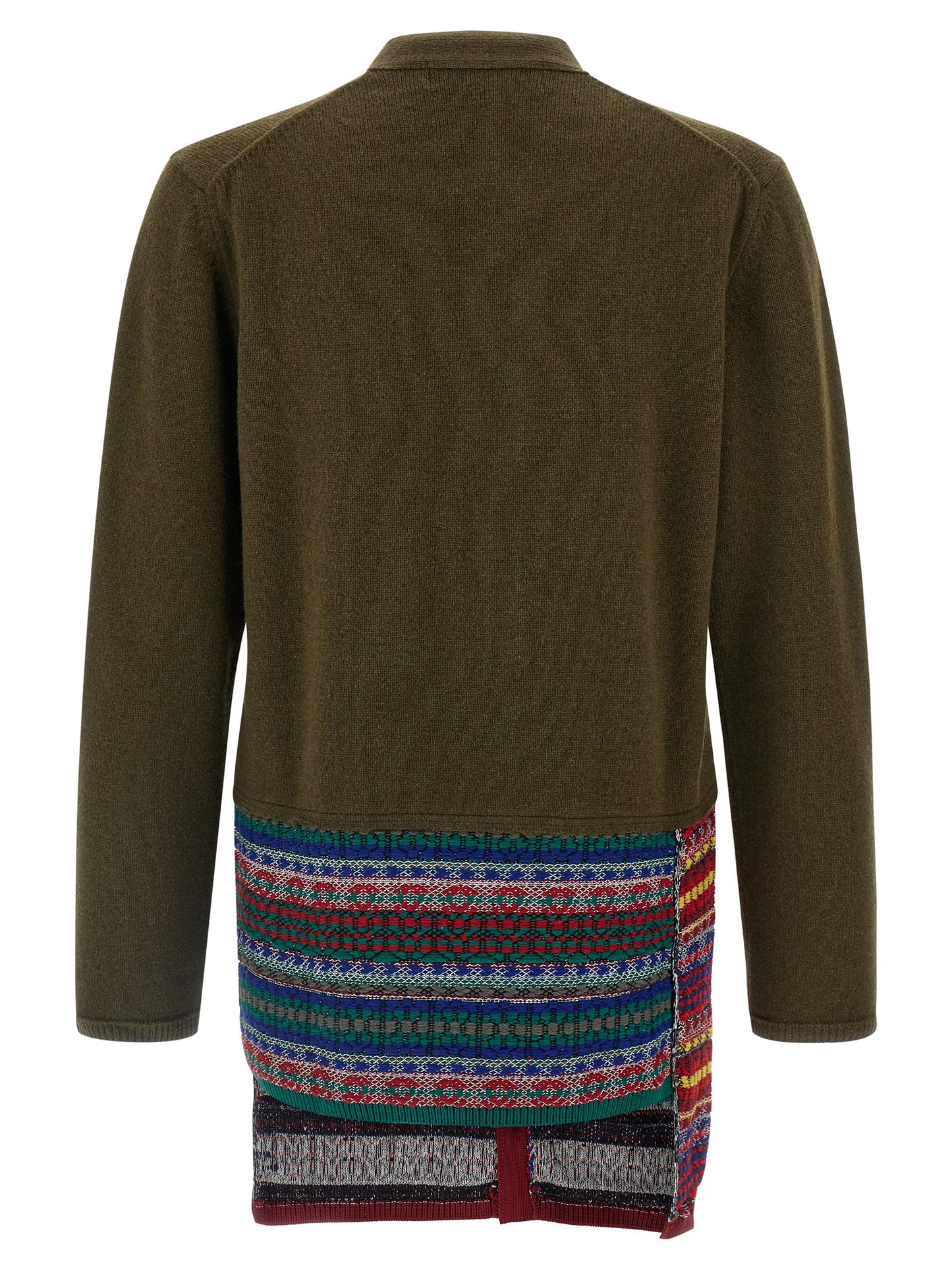Jacquard insert cardigan Sweater, cardigans