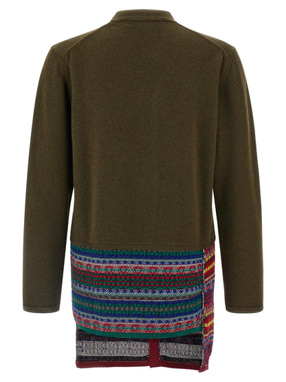 Jacquard insert cardigan Sweater, cardigans