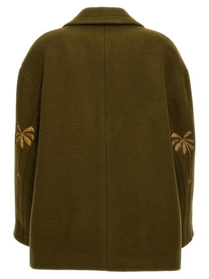 Palm embroidery coat Coats, trench coats