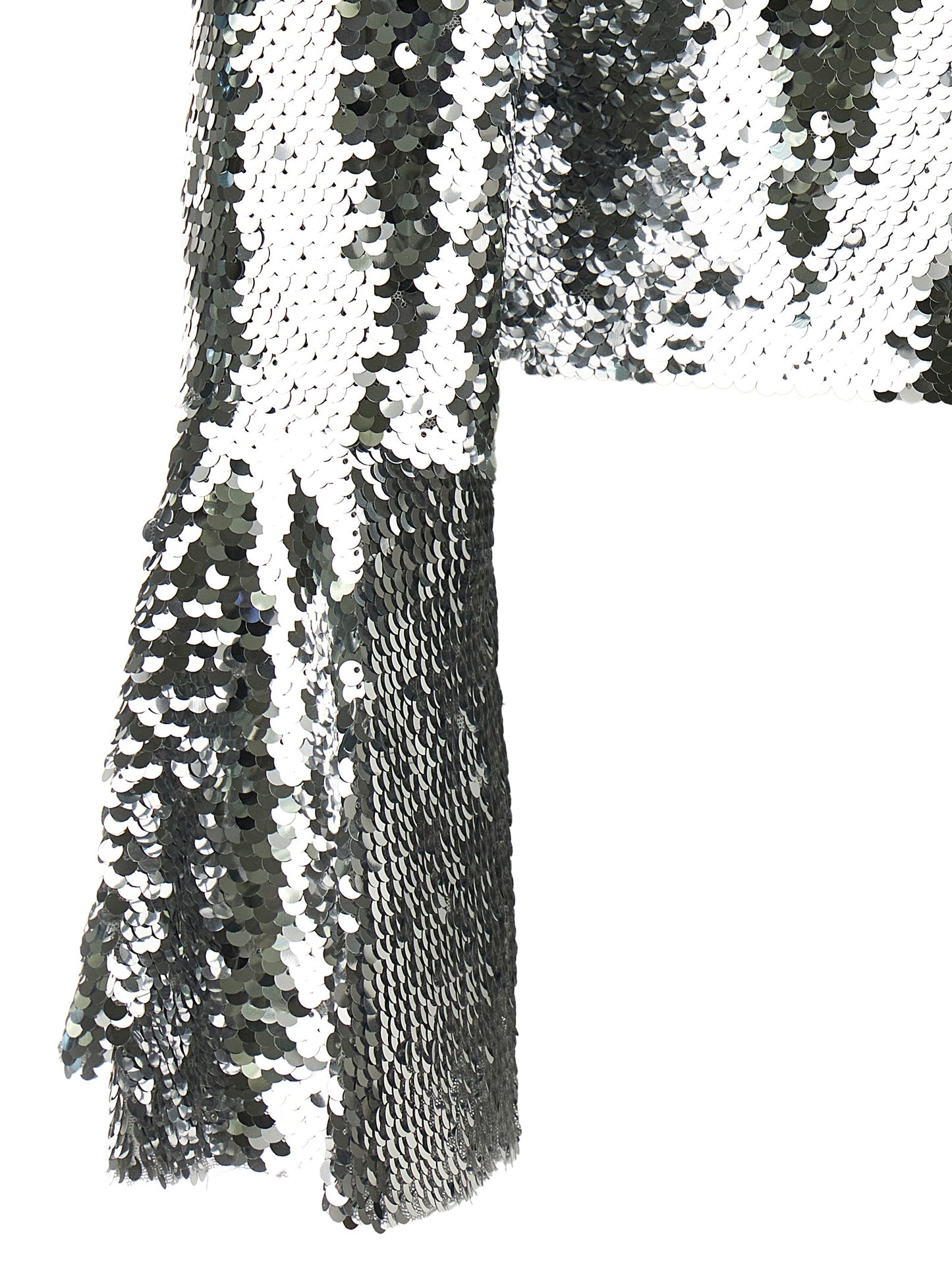 'Silver Sequin Flared Sleeve' top Tops