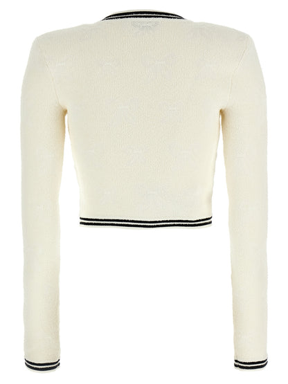 'Cream Bow Jacquard' cardigan Sweater, cardigans