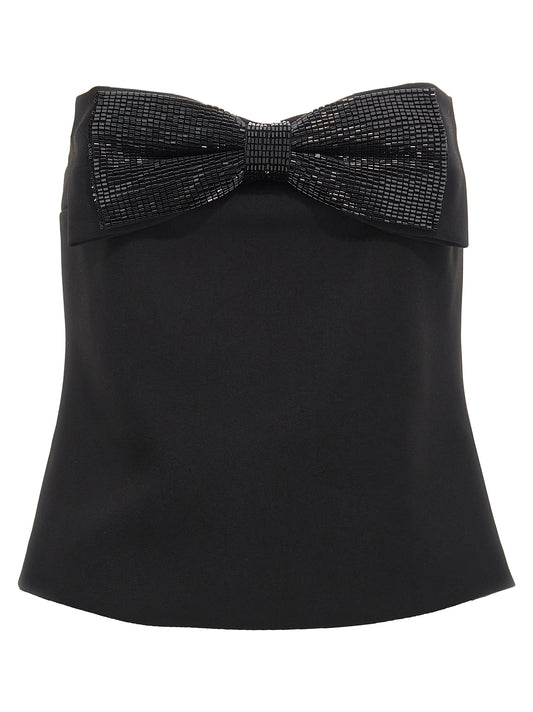 'Black Crepe Bandeau' top Tops