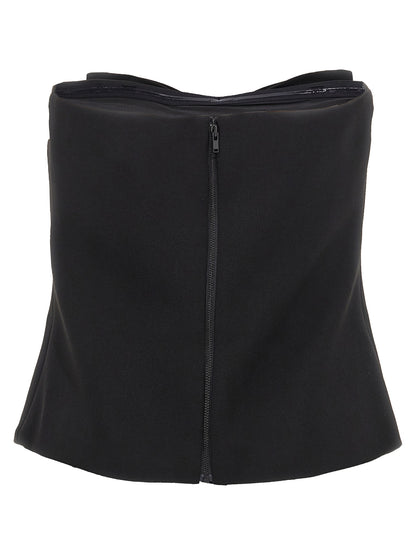 'Black Crepe Bandeau' top Tops