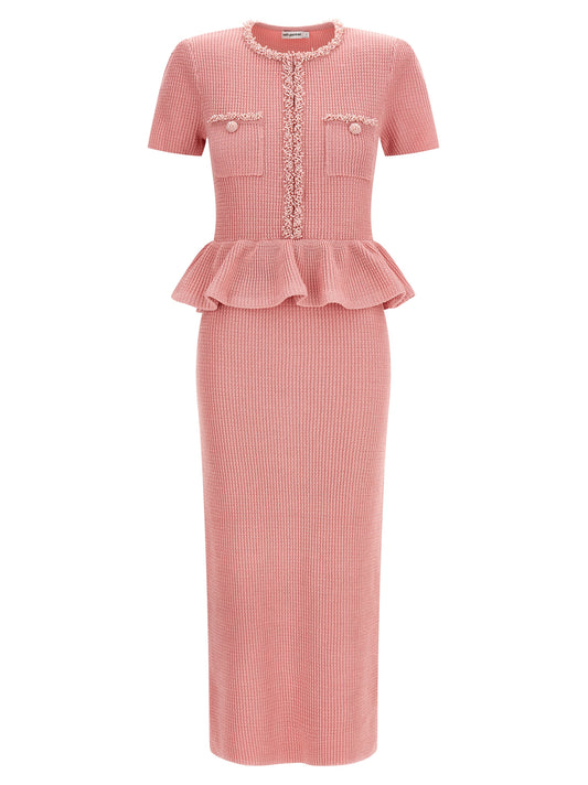 'Pink Peplum Knit Midi' dress Dresses