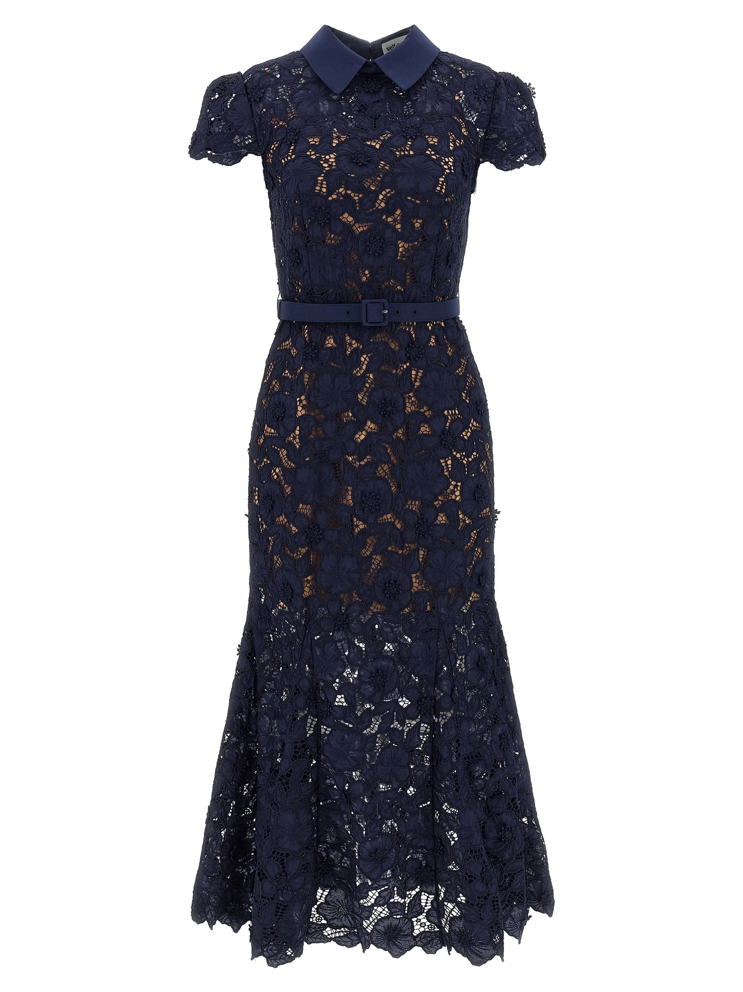 'Navy Guipure Lace Midi' dress Skirts