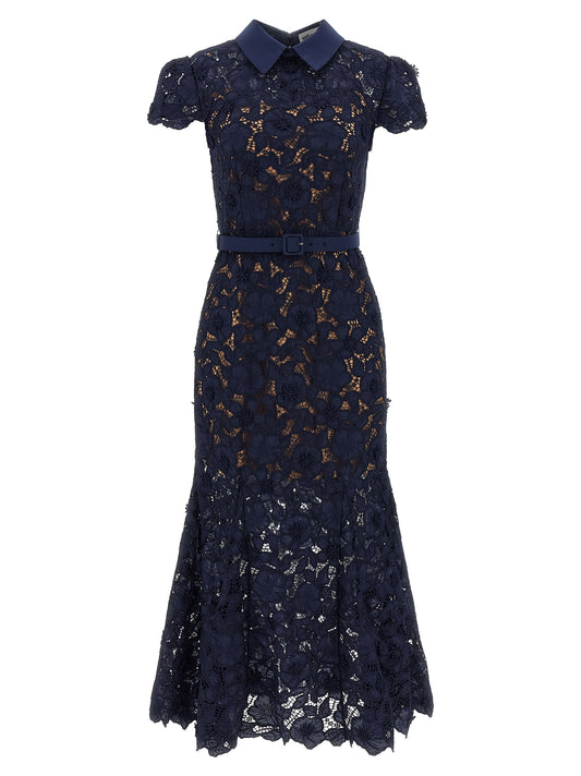 'Navy Guipure Lace Midi' dress Skirts