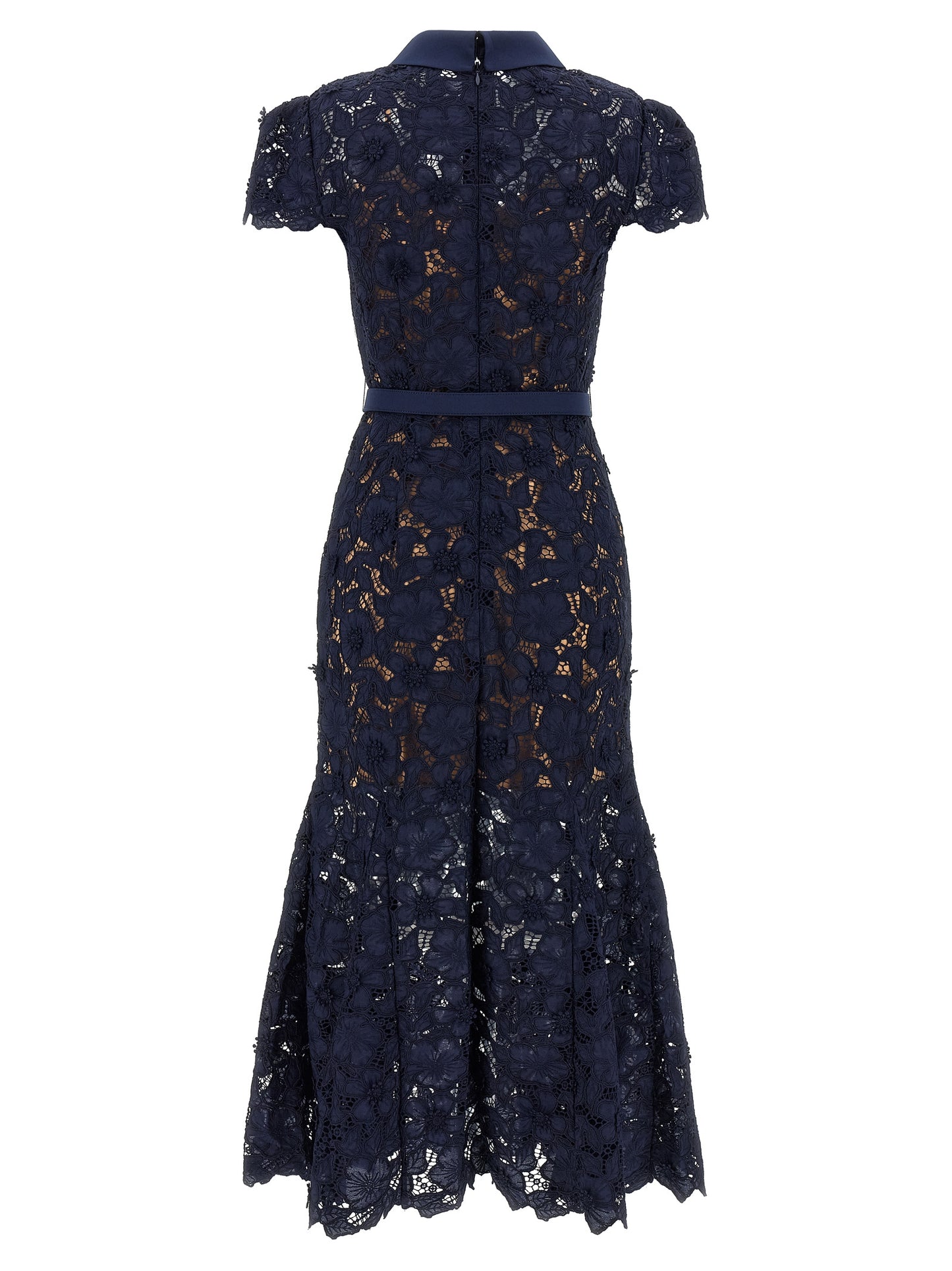 'Navy Guipure Lace Midi' dress Skirts