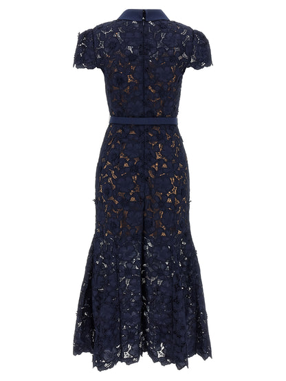 'Navy Guipure Lace Midi' dress Skirts