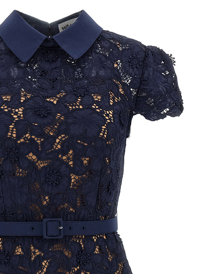 'Navy Guipure Lace Midi' dress Skirts