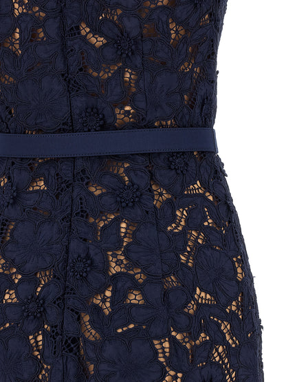 'Navy Guipure Lace Midi' dress Skirts