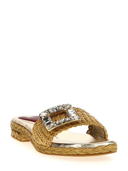 Raffia jewel sandals Sandals