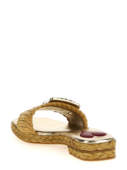 Raffia jewel sandals Sandals