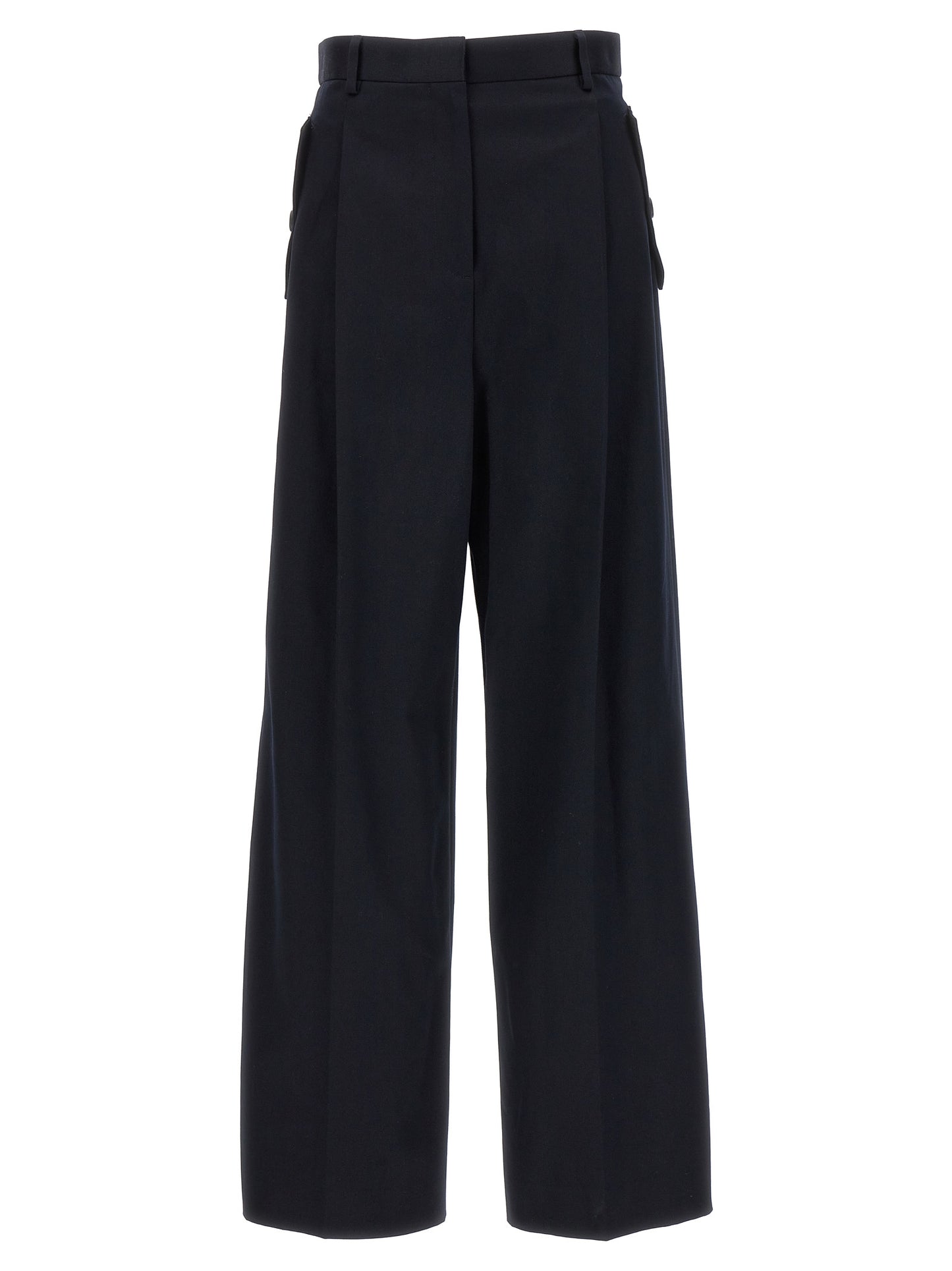 Loose leg front pleat pants Pants