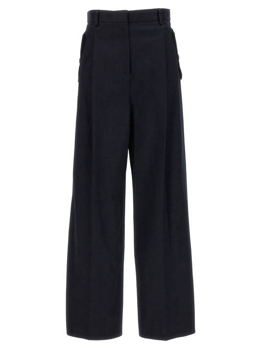 Loose leg front pleat pants Pants