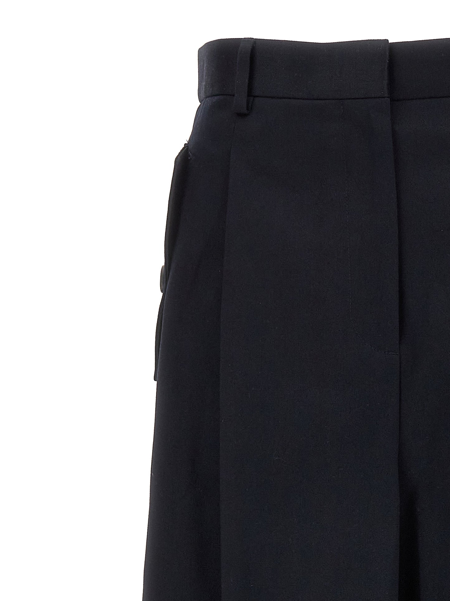Loose leg front pleat pants Pants