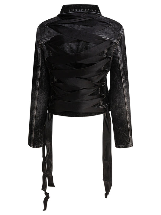 Denim jacket with laces Jackets and Coats