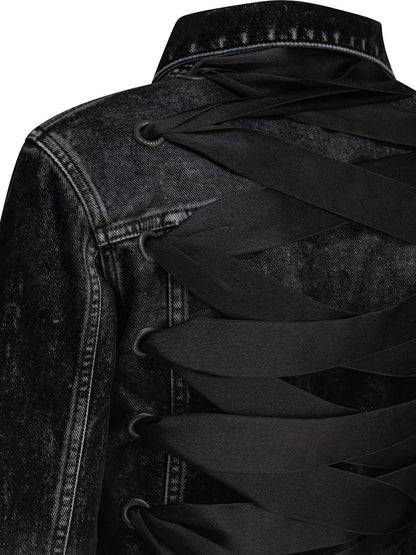 Denim jacket with laces Jackets and Coats