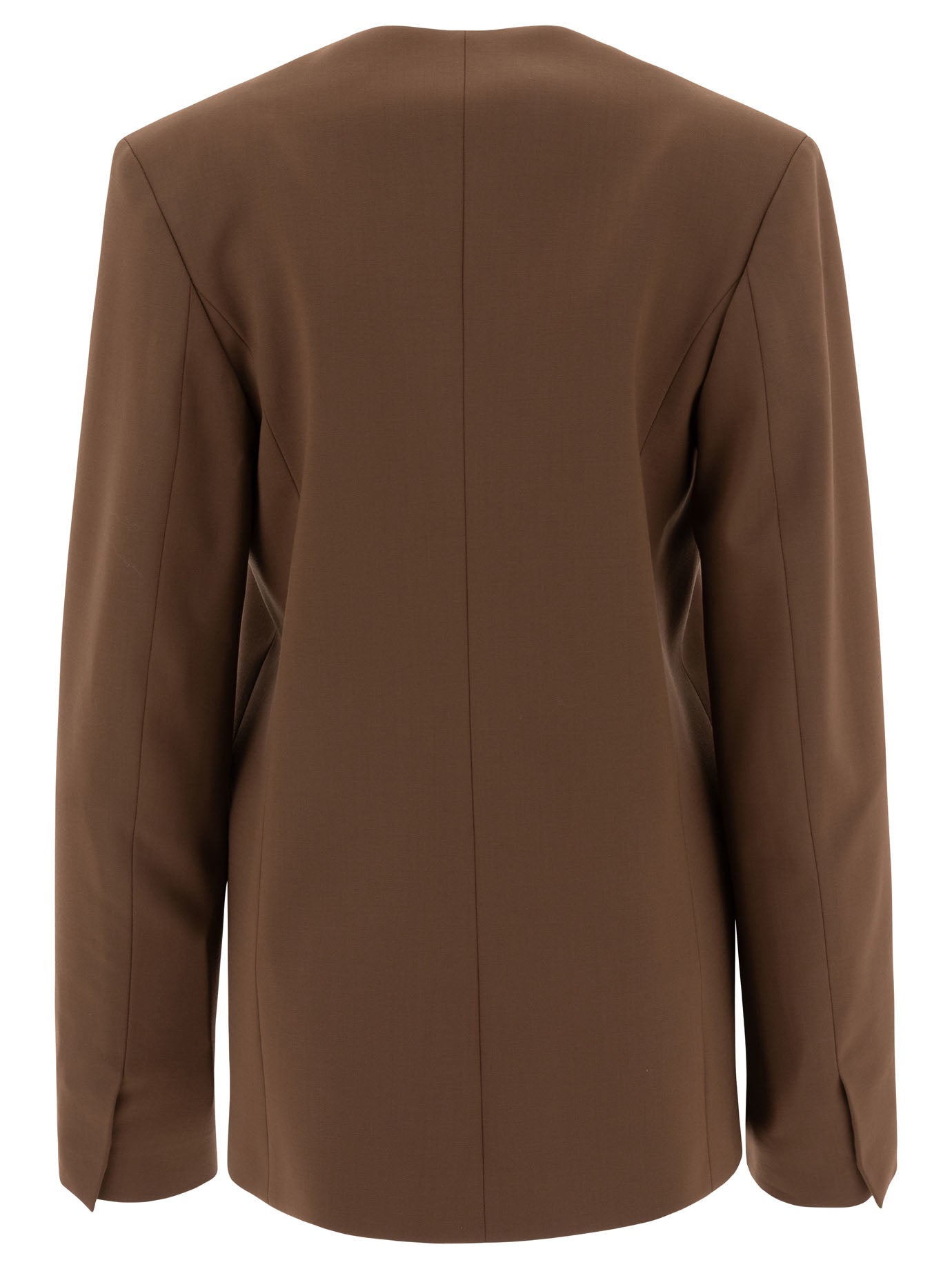 Asymmetrical wool twill blazer Jackets and Coats