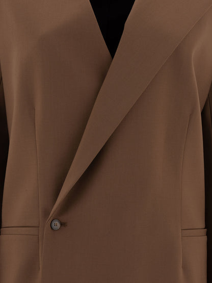 Asymmetrical wool twill blazer Jackets and Coats