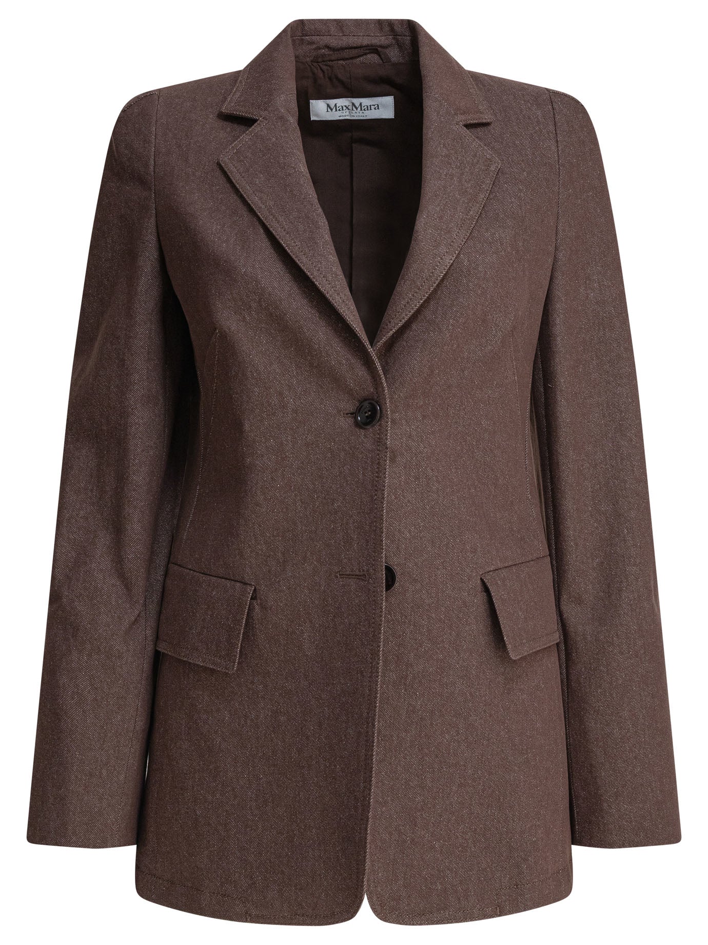 Denim-effect cotton blazer Jackets and Coats