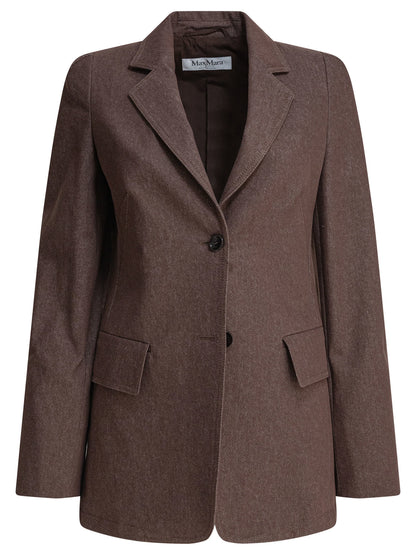 Denim-effect cotton blazer Jackets and Coats