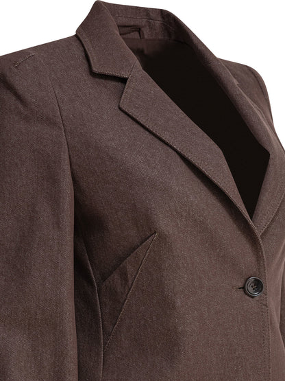 Denim-effect cotton blazer Jackets and Coats