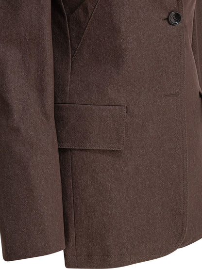 Denim-effect cotton blazer Jackets and Coats