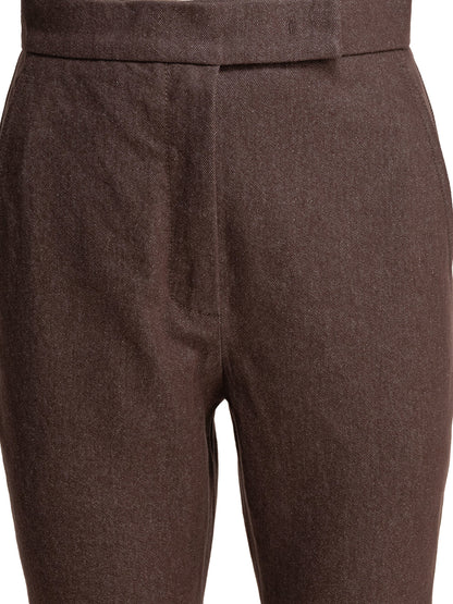 Denim-effect cotton trousers Trousers