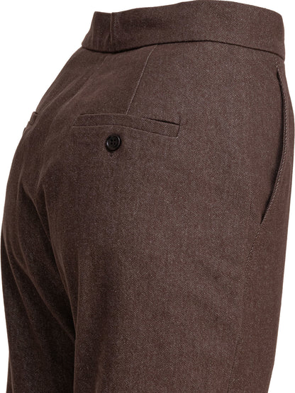 Denim-effect cotton trousers Trousers