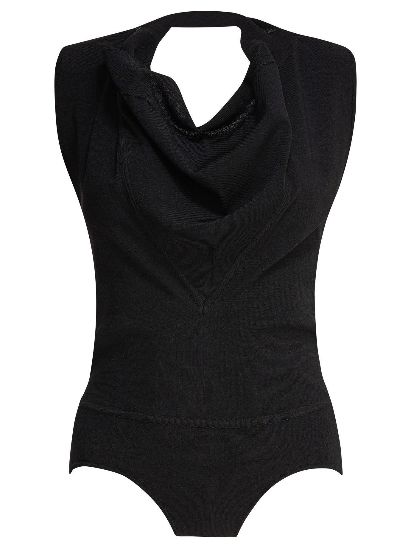 Sleeveless draped bodysuit Tops