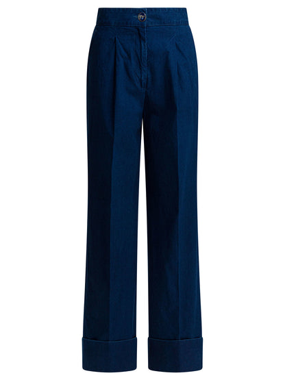 Wide-leg jeans with pleats Jeans