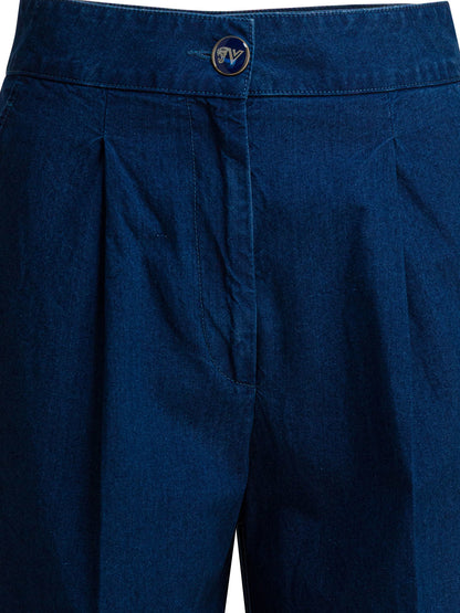 Wide-leg jeans with pleats Jeans