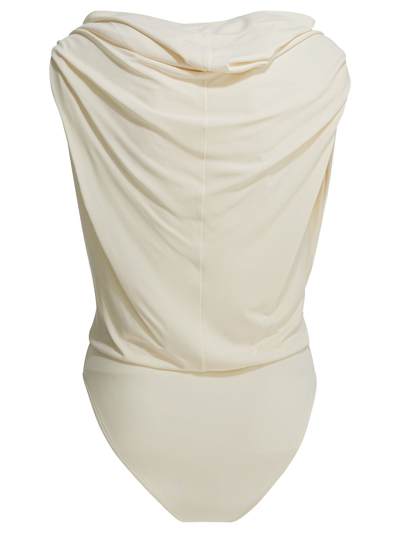 Draped bodysuit with hood Tops