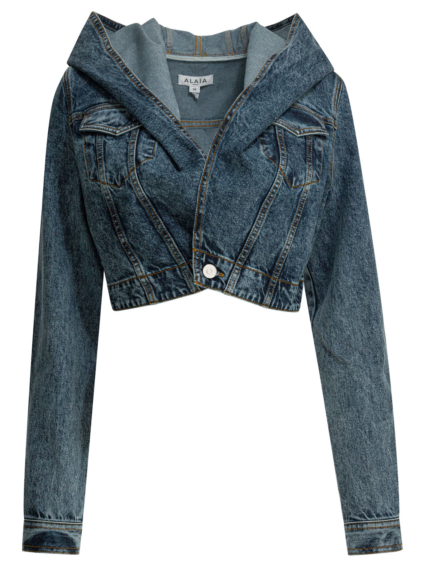 Denim jacket with hood Jackets and Coats