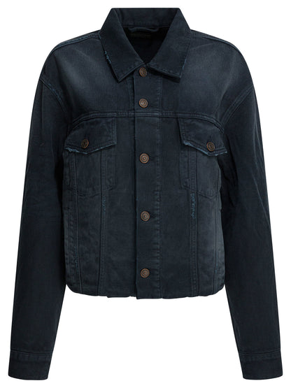 Denim jacket with old effect Jackets and Coats