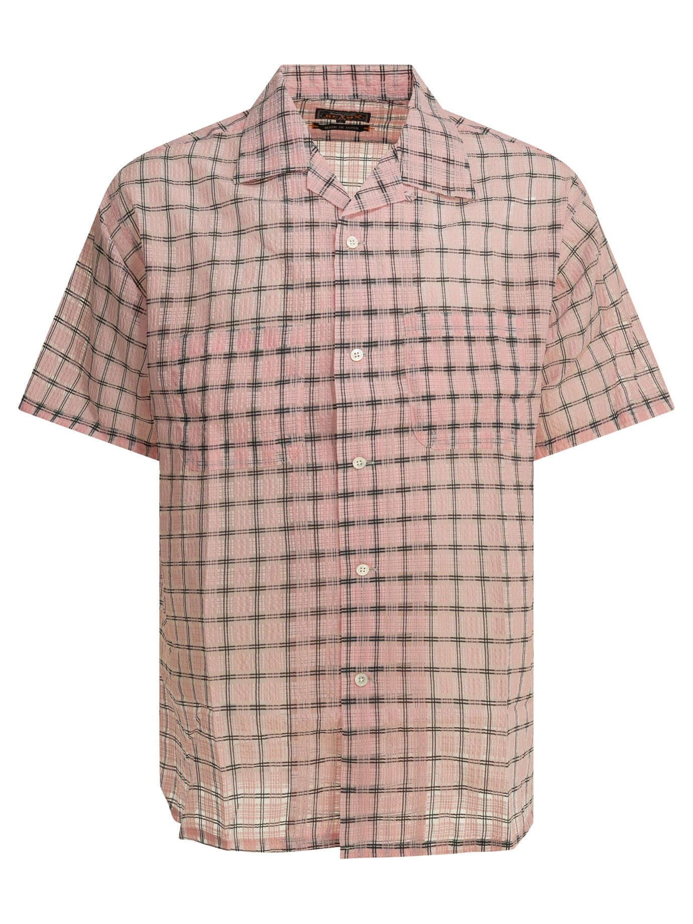 "Open Collar Nylon Airy Plaid" Casual Shirt Shirts