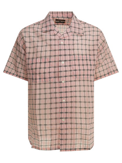 "Open Collar Nylon Airy Plaid" Casual Shirt Shirts