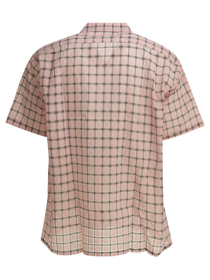 "Open Collar Nylon Airy Plaid" Casual Shirt Shirts