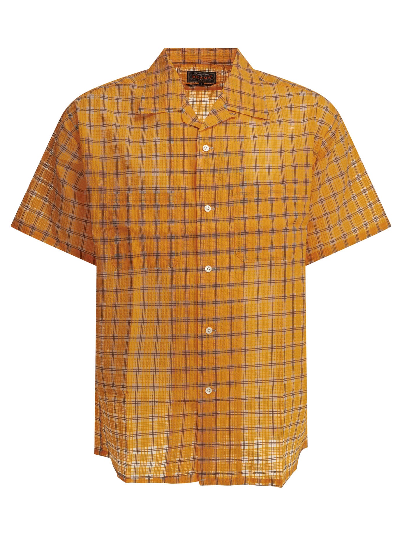 "Open Collar Nylon Airy Plaid" Casual Shirt Shirts