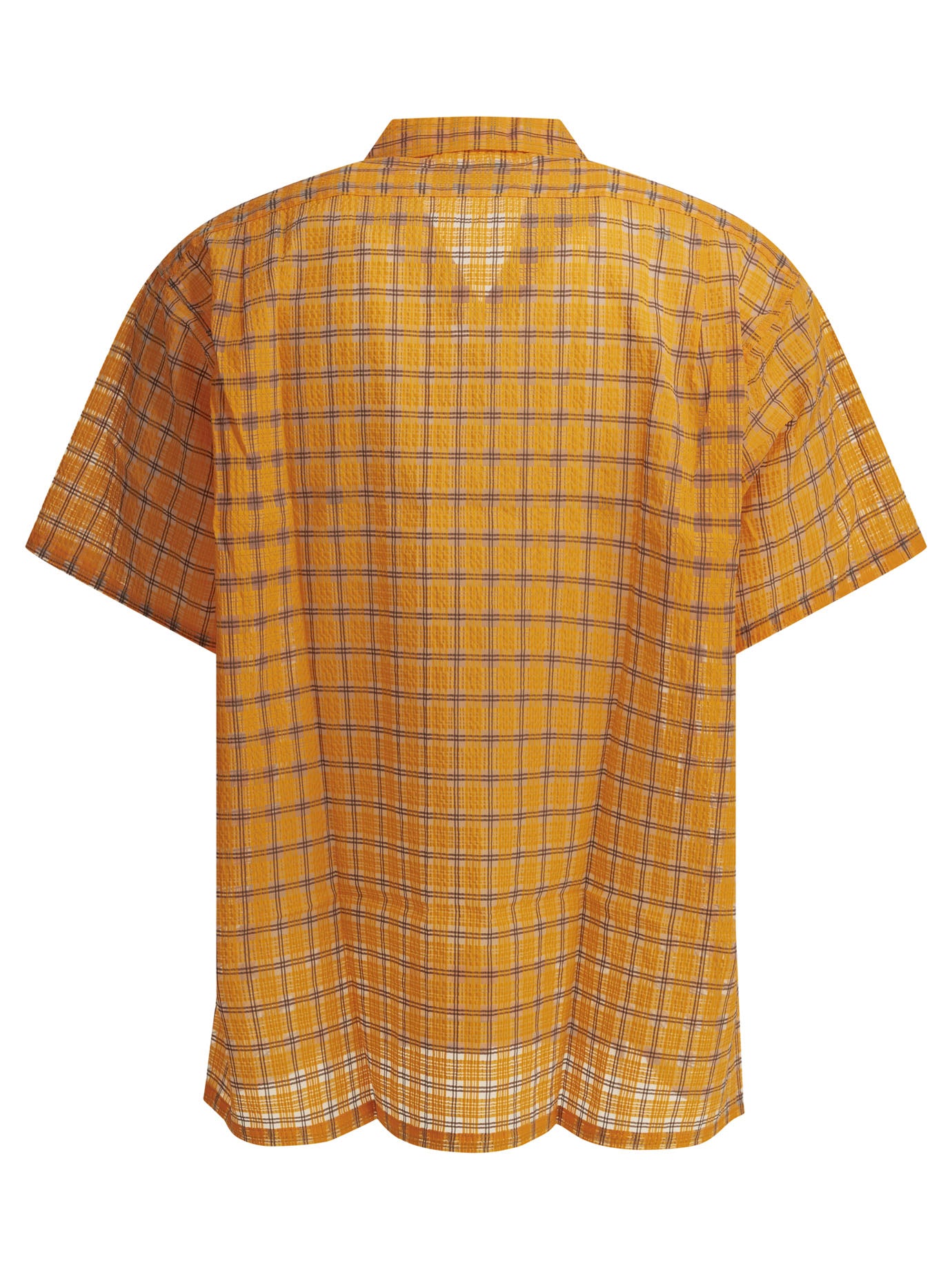 "Open Collar Nylon Airy Plaid" Casual Shirt Shirts